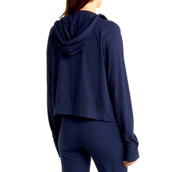 NWT 90 DEGREE BY REFLEX Cropped Zip Up Hooded Jacket Size S - Picture 2 of 10